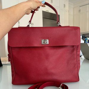Red Longchamp laptop bag/briefcase